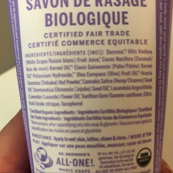 Dr Bronners Lavender Shaving Soap - Picture 3 of 3